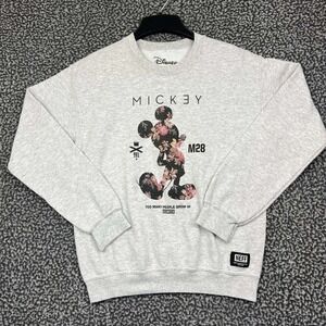 Disney Neff Mickey Mouse Sweatshirt Women Small Gray Floral Crewneck S
